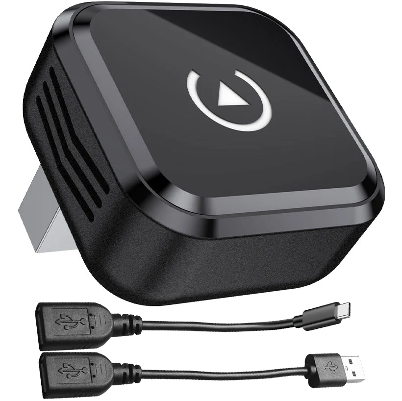 

2 в 1 проводной-беспроводной адаптер CarPlay Plug & Plug с автоматическим подключением преобразует для проводных автомобилей, совместимый с iPhone и Android-черный