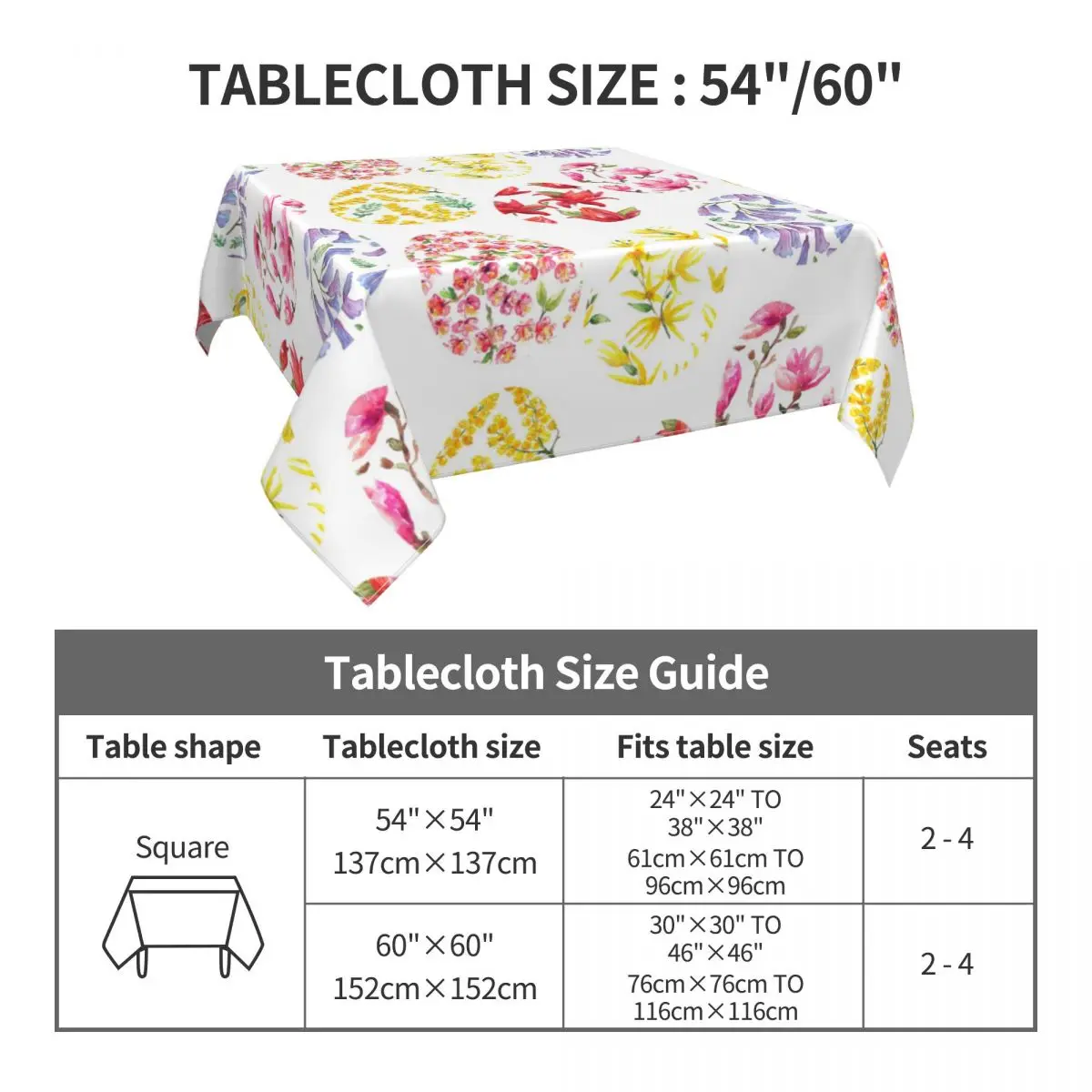 Пасхальная скатерть с изображением цветов и яиц дешевая винтажная для стола