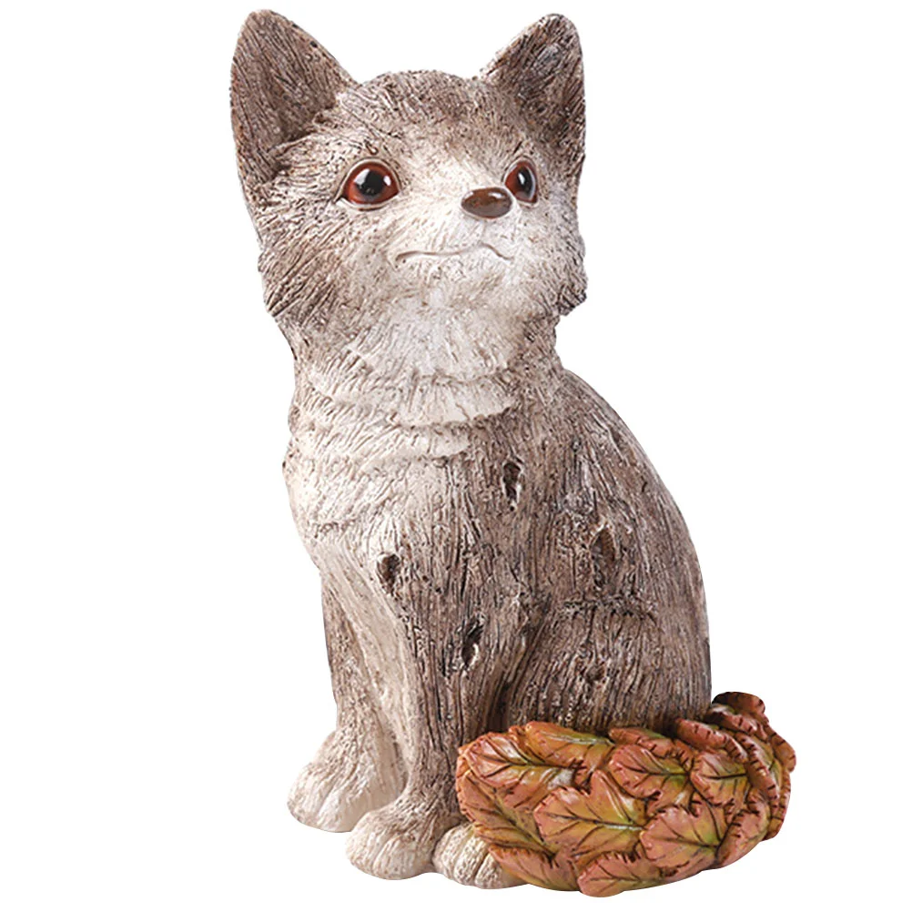 

Creative Garden Adorable Resin Ornament Decorative Statue Foxes Decoration Foxes Sculpture Foxes Ornament