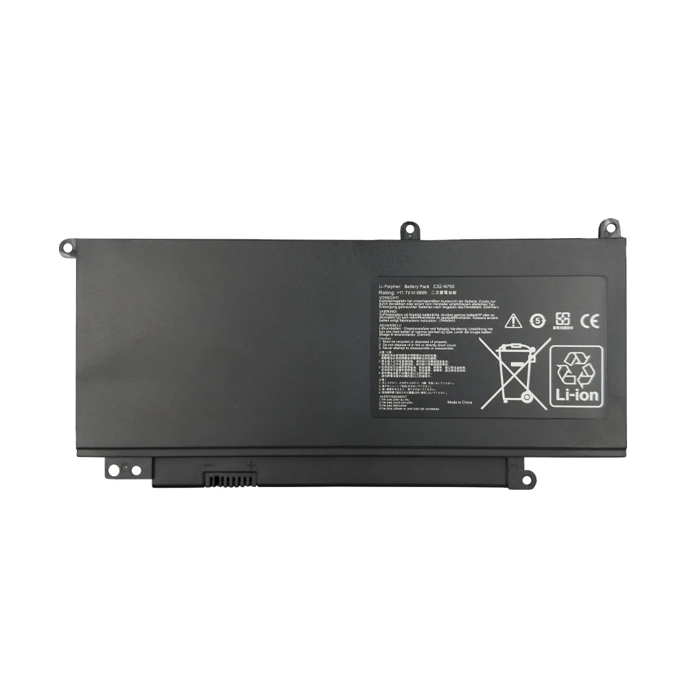 Фото Новая батарея для ноутбука C32-N750 11.1V 6290mAh 69Wh, совместимая с сериями ASUS N750 N750J N750JK N750JV N750Y47JK-SL N750Y47JV-SL №3