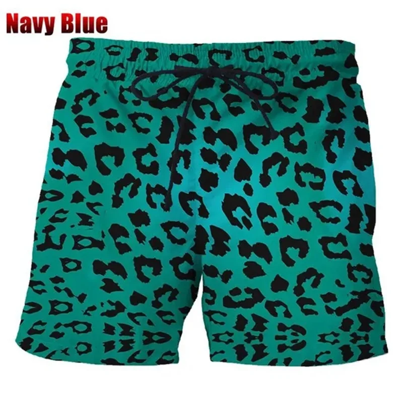 

Fashion Colorful Leopard Shorts Men Summer Beach Short Pants Hawaii Beach Swimming Pants Swim Trunks Women Kid Cool Ice Shorts