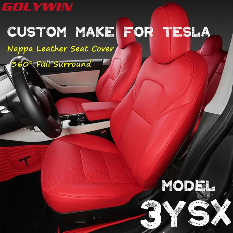 

Индивидуальный чехол на сиденье автомобиля Tesla Model 3, модель Y Nappa, кожаный, полностью закрытый, 2017- 2022, модель S X, стильные аксессуары для интер...