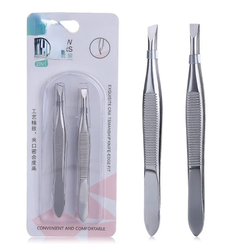 

NEW Professional Slanted/flat Stainless Steel Hair Removal Clip Eyebrow Face Hair Remover Tweezers Eyebrow Plucking Tools