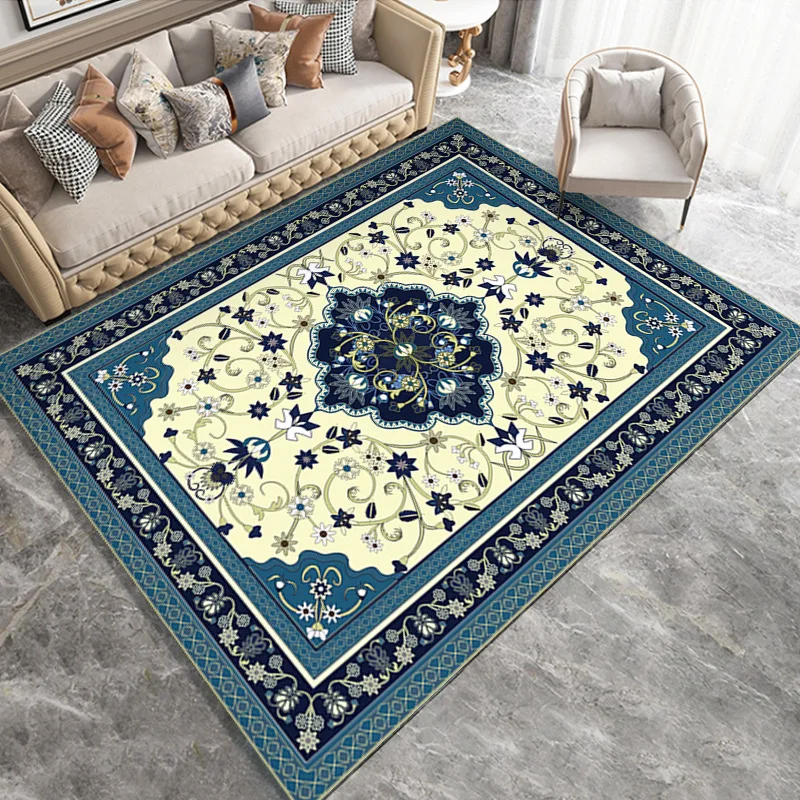 

European court style carpet family living room coffee table carpet classical bedroom bedside carpet hotel home stay retro carpet