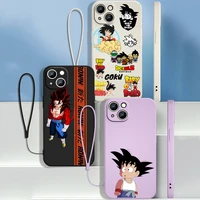 dragon ball cute and funny characters for apple iphone 13 12 11 pro max mini xs xr x 8 7 plus liquid rope phone case capa cover