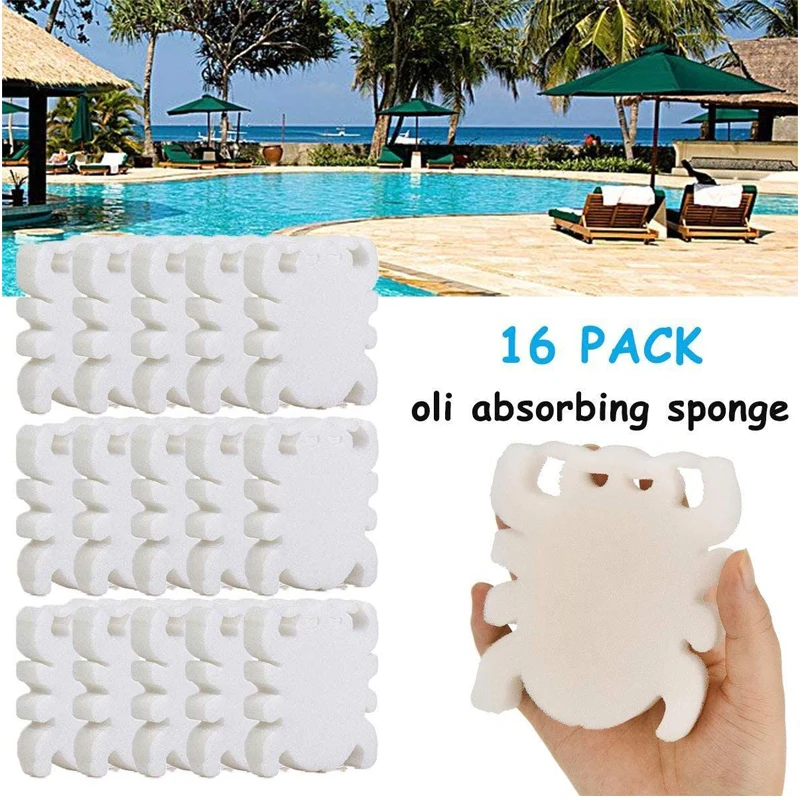 

10pcs Oil Absorbing Sponge Floating Swimming Pool Accessories Hot Tub Spa Absorb Sludge Dirt Scum Absorber Cleaners
