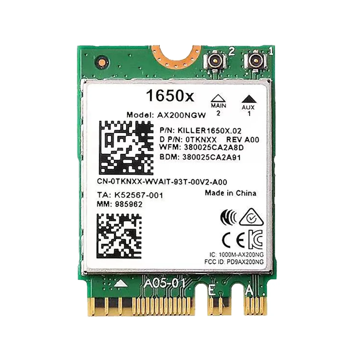 

Карта Wi-Fi AX200 AX200NGW 3000 Мбит/с, 2,4 ГГц