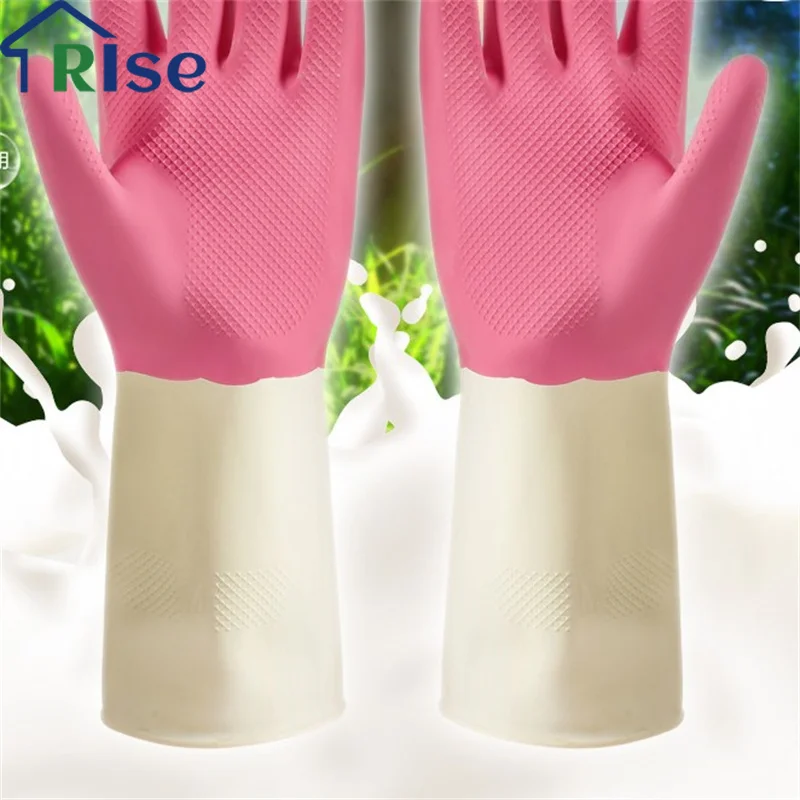 

Двухсторонние перчатки для мытья дома, кухни, прочные, для уборки дома, резиновые, латексные, Портативные водонепроницаемые перчатки для мы...