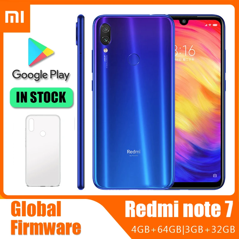 Xiaomi Redmi Note 7 Smartphone Snapdragon 660Cellphone Global Version 3900mAh Battery 6.3 inch Android Phone