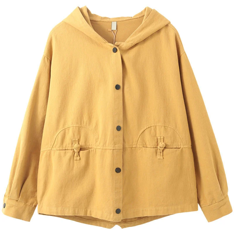 

Women's Korean Style Hooded Denim Jacket Ladies Casual Jacket 2022 Spring Autumn New Loose Short Tooling Cowboy Jacket Cardigan