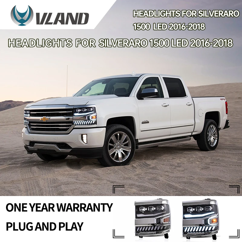 

VLAND Auto LED Light for car Head Lamp For Chevrolet SILVERADO 1500 2016-2018 LED HEAD LIGHTS h7 LED h7 Luces LED 12v