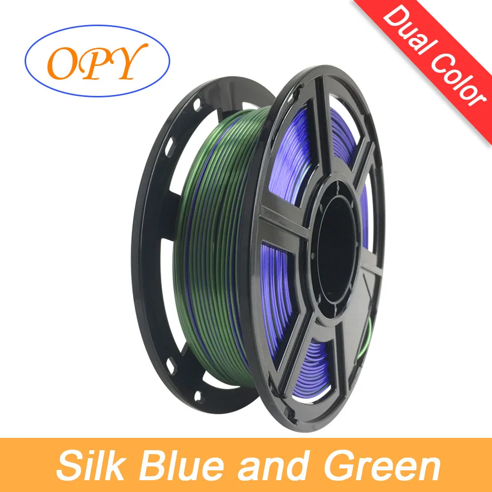 

Opy Silk Filament 3D Two Colors 1 Kg Printer 1.75Mm Plastic Wire Yellow Pink Blue Green Gold Rose Colour High Precision Pla Coil