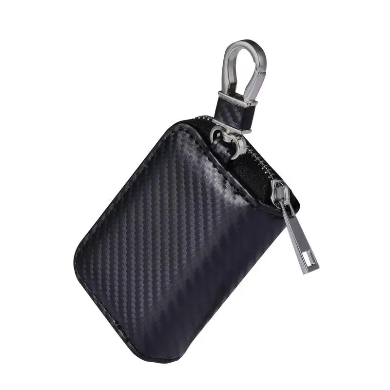 

Key Fob Protector Pouch Made Of Pu Leather Key Zipper Bag Car Rfid Signal Blocking Key Fob Protector Anti-Theft Pouch