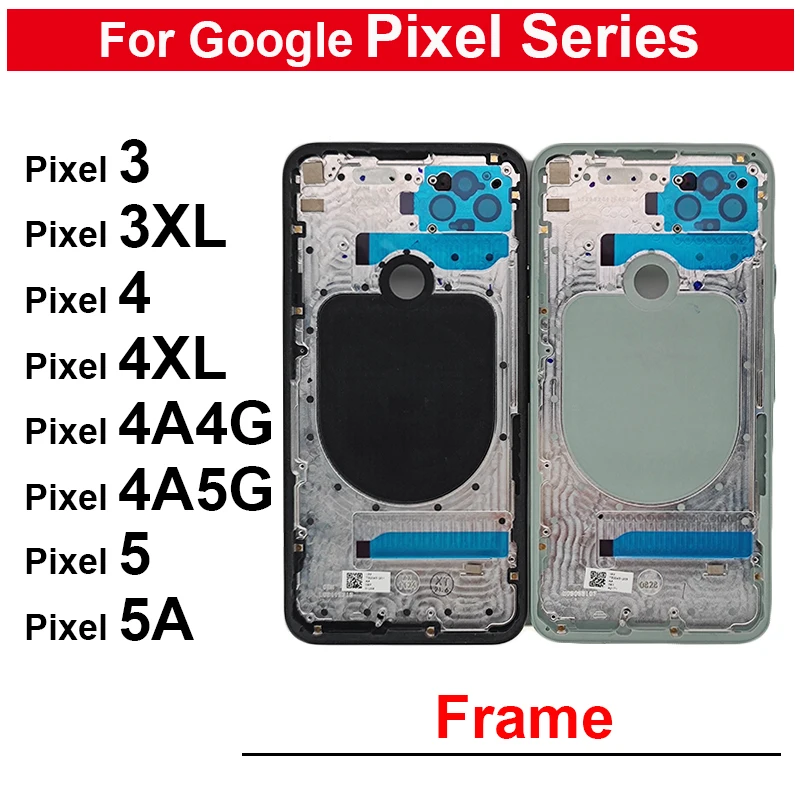 Для Google Pixel 3 4 XL 4A 4G Φ 5 5A 3xl 4XL средняя рамка + задняя крышка батарейного отсека, замена кронштейна ЖК-дисплея