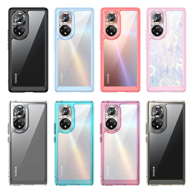 For Honor 50 Case Honor 50 Nova 9 Pro Cover Coque Fundas Hard Clear Translucent Soft Frame Shockproof Phone Bumper Honor 50