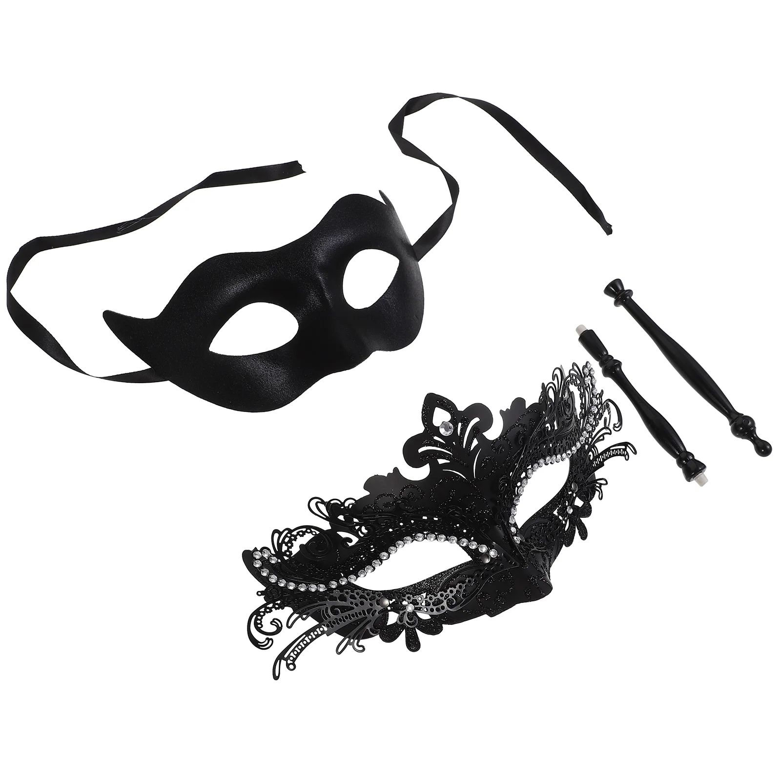 

2pcs Reusable Party Cosplay Mask Mysterious Masquerade Mask Widely-used Half Face Masks Prop