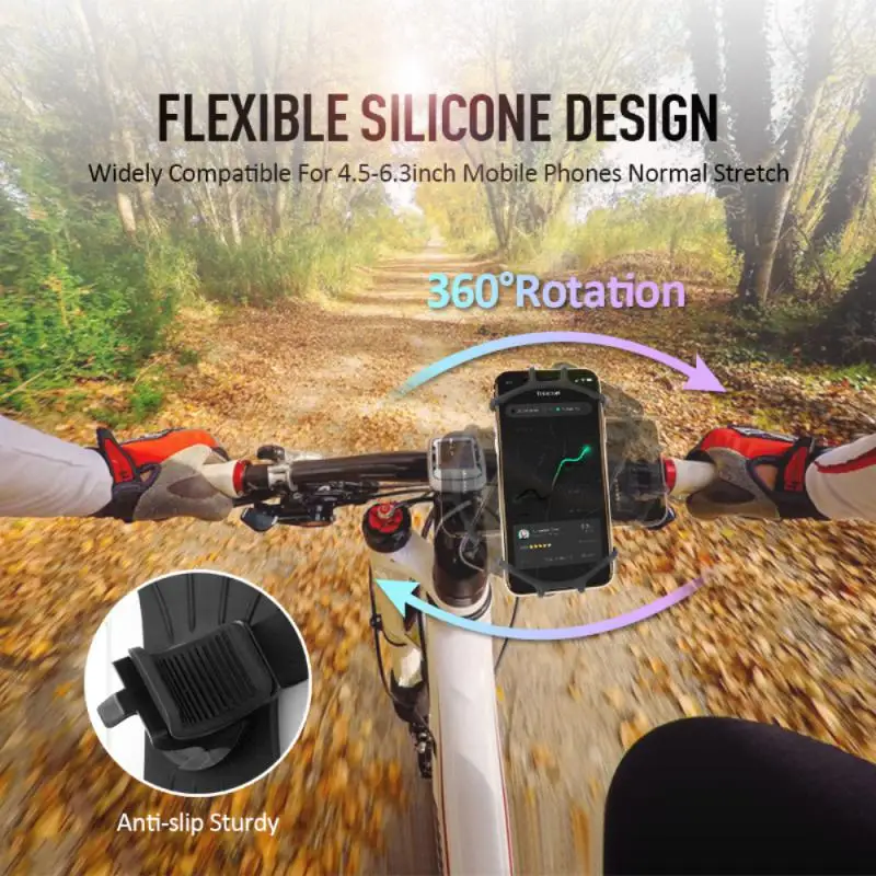 2pc Upgrade 360 supporto per telefono da bicicletta in Silicone girevole Balance accessori per supporto per auto per Iphone 11 Xiaomi 10 Huawei P40