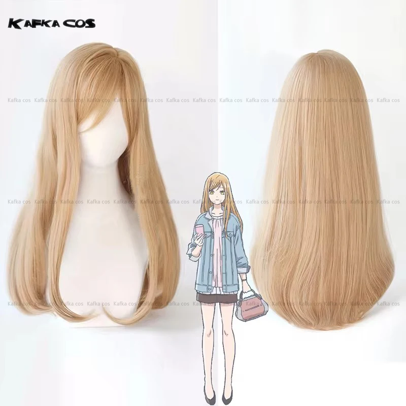 Парик для косплея аниме Kinoshita Akane длинный парик имбирного цвета термостойкие