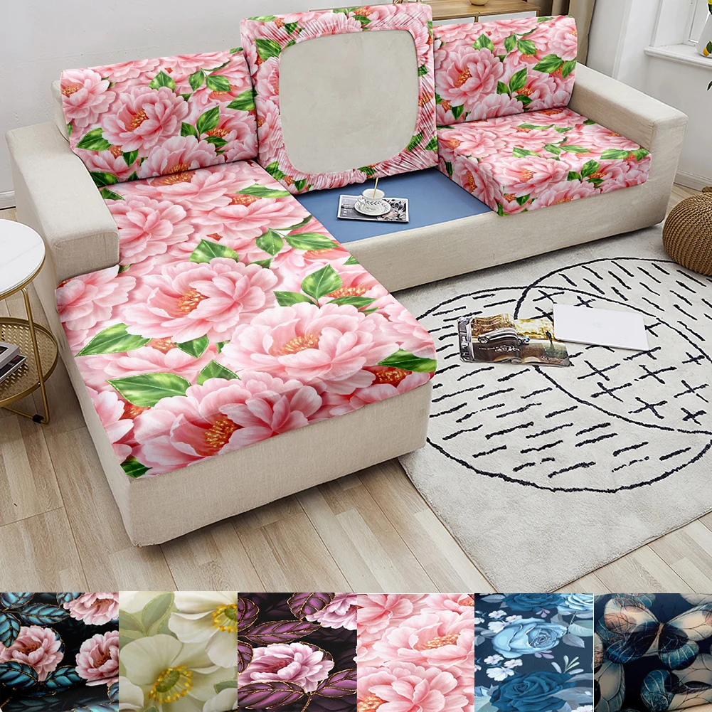 

Растягивающийся чехол для дивана с 3D цветочным принтом, съемный чехол для дивана с цветочным принтом, чехол для углового дивана, эластичный ...