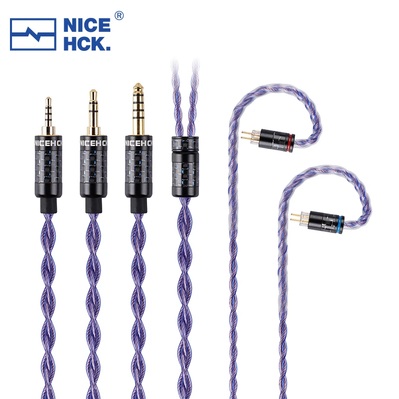 Кабель NiceHCK SpaceAuAg HIFI золотистый/Серебристый сплав + импортный медный обновленный кабель из сплава 3,5/2,5/4,4 мм MMCX/2Pin для Zetian Wu FD7