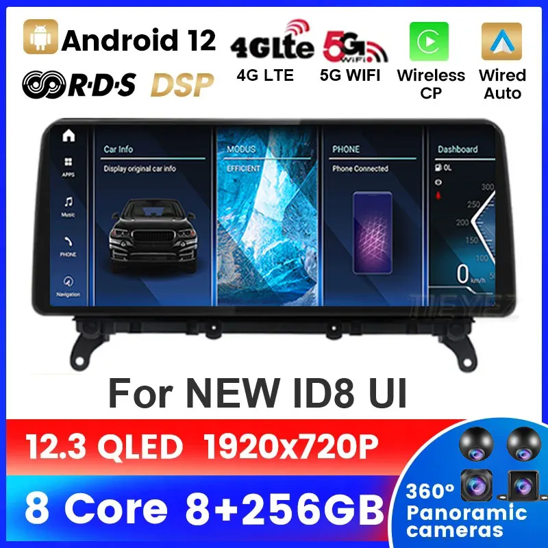 

Android 12 12.3" QLED Screen Car Player Multimedia Navigation Carplay + Auto For BMW X3 F25 X4 F26 2011 - 2016 CIC NBT System