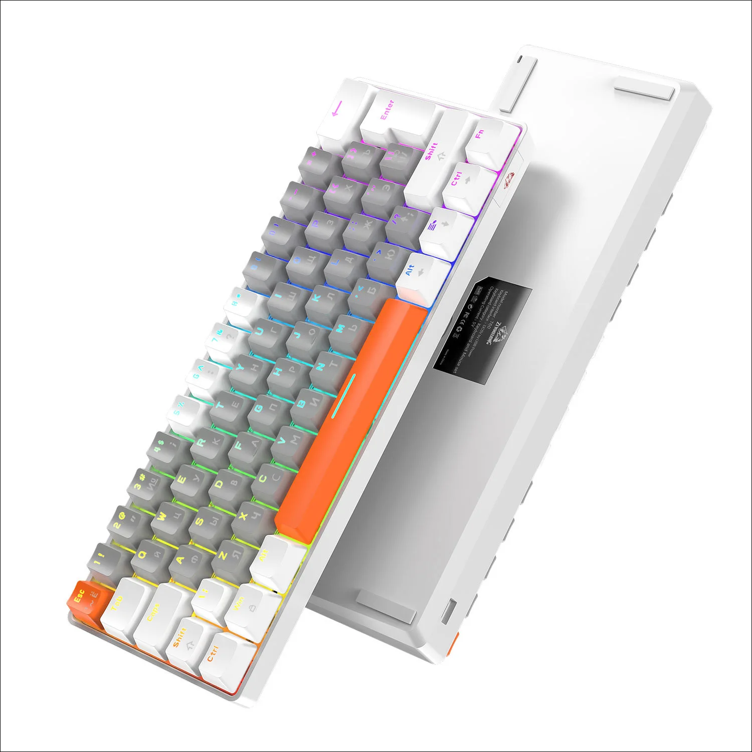 T60 РусскаяEn Мини-игровая Механическая Клавиатура 62-клавишная Проводная Игровая Клавиатура RGB Type-C NKRO 60% Эргономичная Клавиатура Для Геймеров (art.: 3920cfd08101d) - 3920cfd08101d