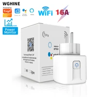 wifi smart socket plug eu outlet 16a adapter power monitor timing function tuya smart life app wireless remote alexa google home
