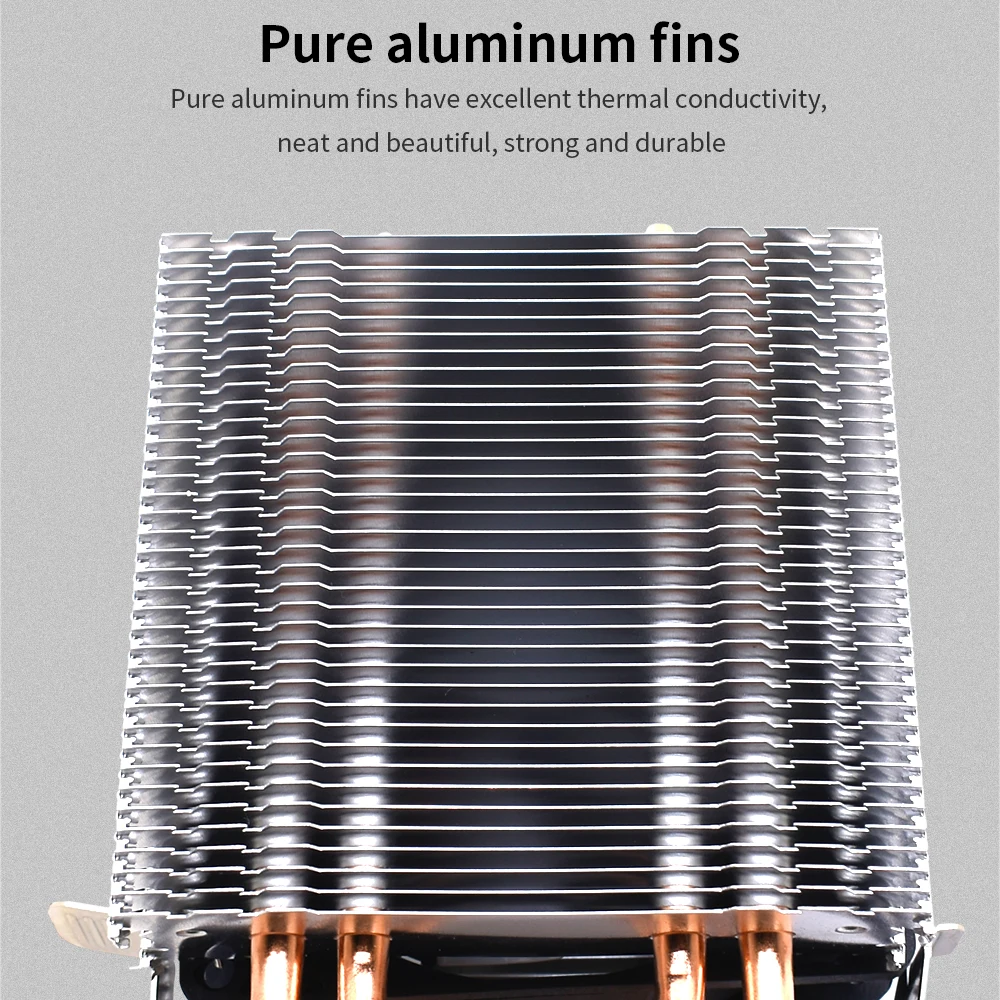 TISHRIC CPU Cooling Fan RGB 4 Heat Pipes Pin PWM Efficient Cooler For Intel LGA 1150 1151 1155 1200 1366 2011 AMD AM3 AM4 |