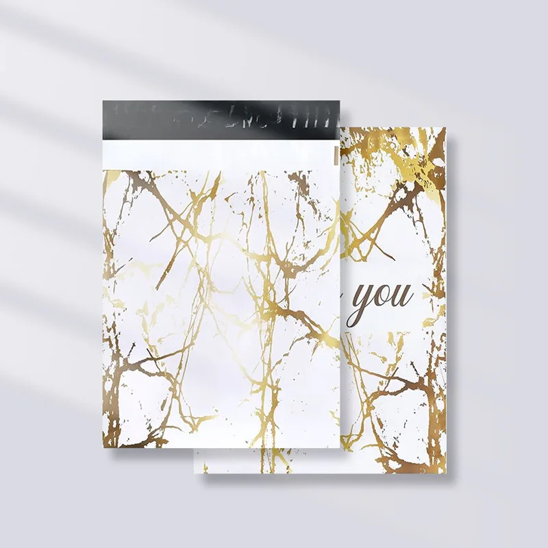 

50Pcs/lots Poly THANK YOU Design Courier Bag Waterproof Ecommerce Packaging Storage Bags Self-seal Clothes Gifts Mailing Pockets