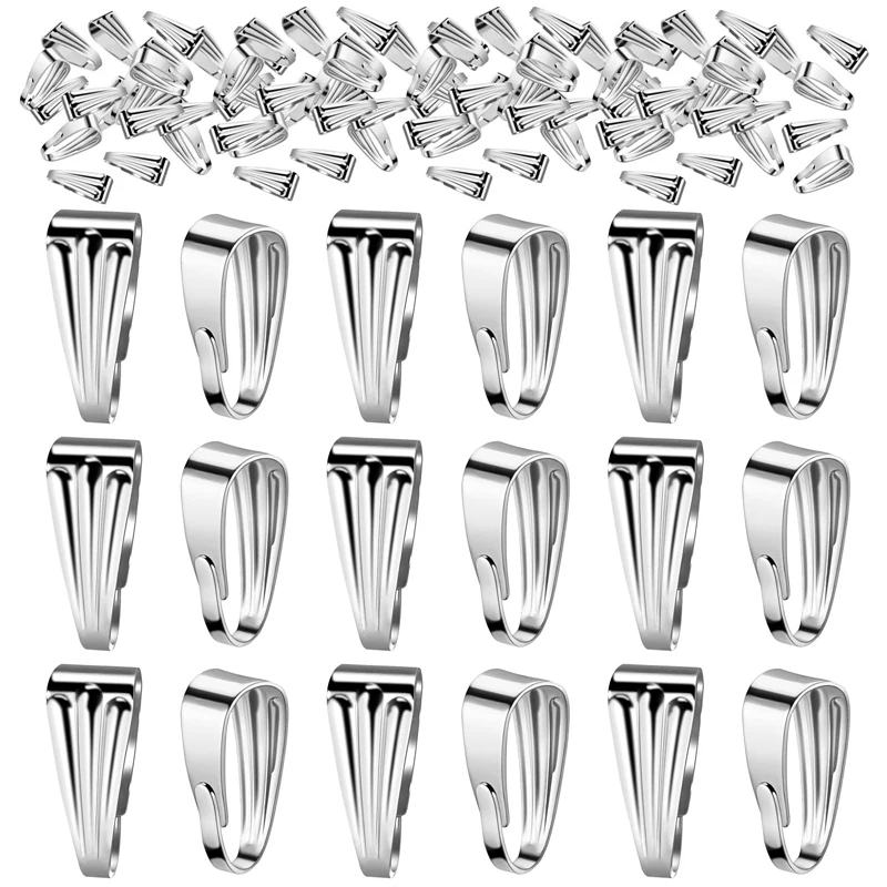 

200Pcs Pendant Clasps Necklace Clasps Charm Clasp Snap On Pinch Clip Clasp Connectors Bails For Necklace Jewelry Making