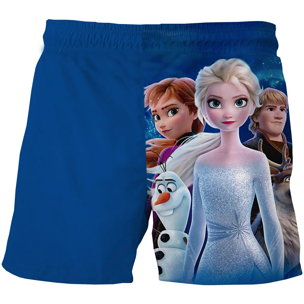 Disney Frozen Princess Summer Cartoon Print Dance Summer Kids Shorts Clothing Set Children Clothes Sofia Kids Loose Cute