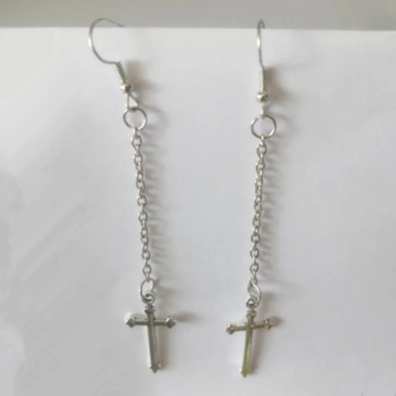 Ex160 Модные Винтажные простые панк гиперболы кисточки цепи Сплав Крест Подвесные