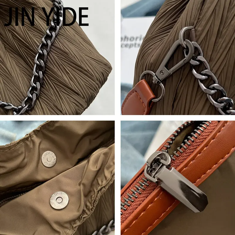 Pleated Design Handbag For Women 2023 Fashion Large Capacity Chain Lady Shoulder Bags Shopping Pack Leisure Crossbody Bag Female