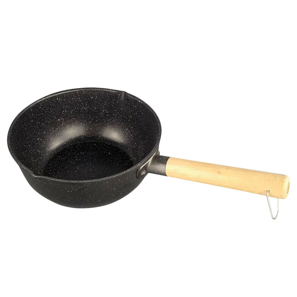 

Sauce Pan Milk Pot Small Nonstick Cooking Pot Kitchen Cookware with Wood Handle