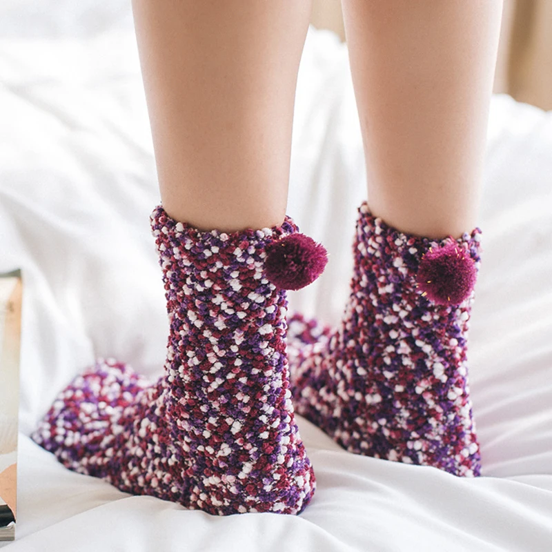 

Носки мужские/женские теплые, плотные флисовые однотонные носки в Корейском стиле Харадзюку, 1 пара, 9 цветов, для осени и зимы