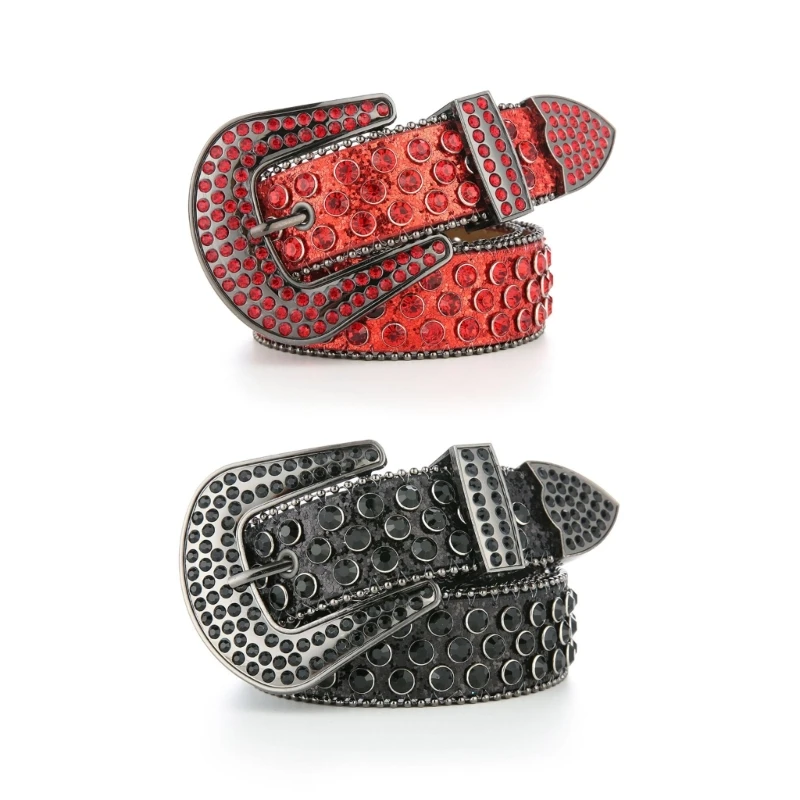 Small-fresh  Belt Full Diamond Adjustable Pin Buckle Belt for Girls