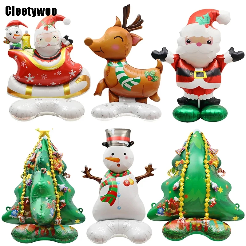 Рождественская фольга строительные украшения для дома в виде Санта-Клауса