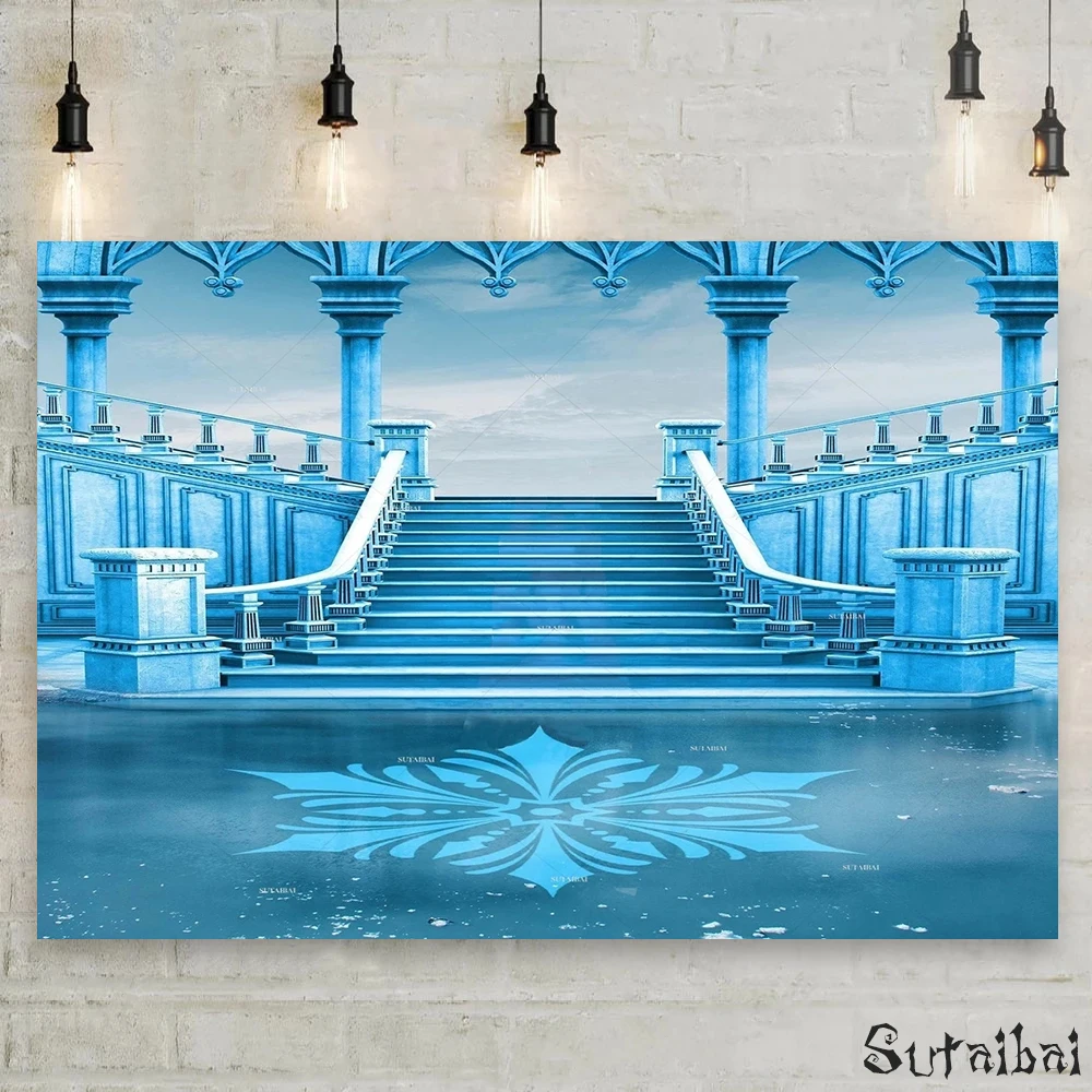 

Замороженный лед снег замок дворец принцесса день рождения декорации виниловые праздвечерние чные фоны Детские праздники подарки для дево...