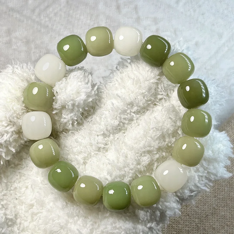 Женский браслет зеленый фэн-шуй искусственные бусины Будды для йоги уменьшение