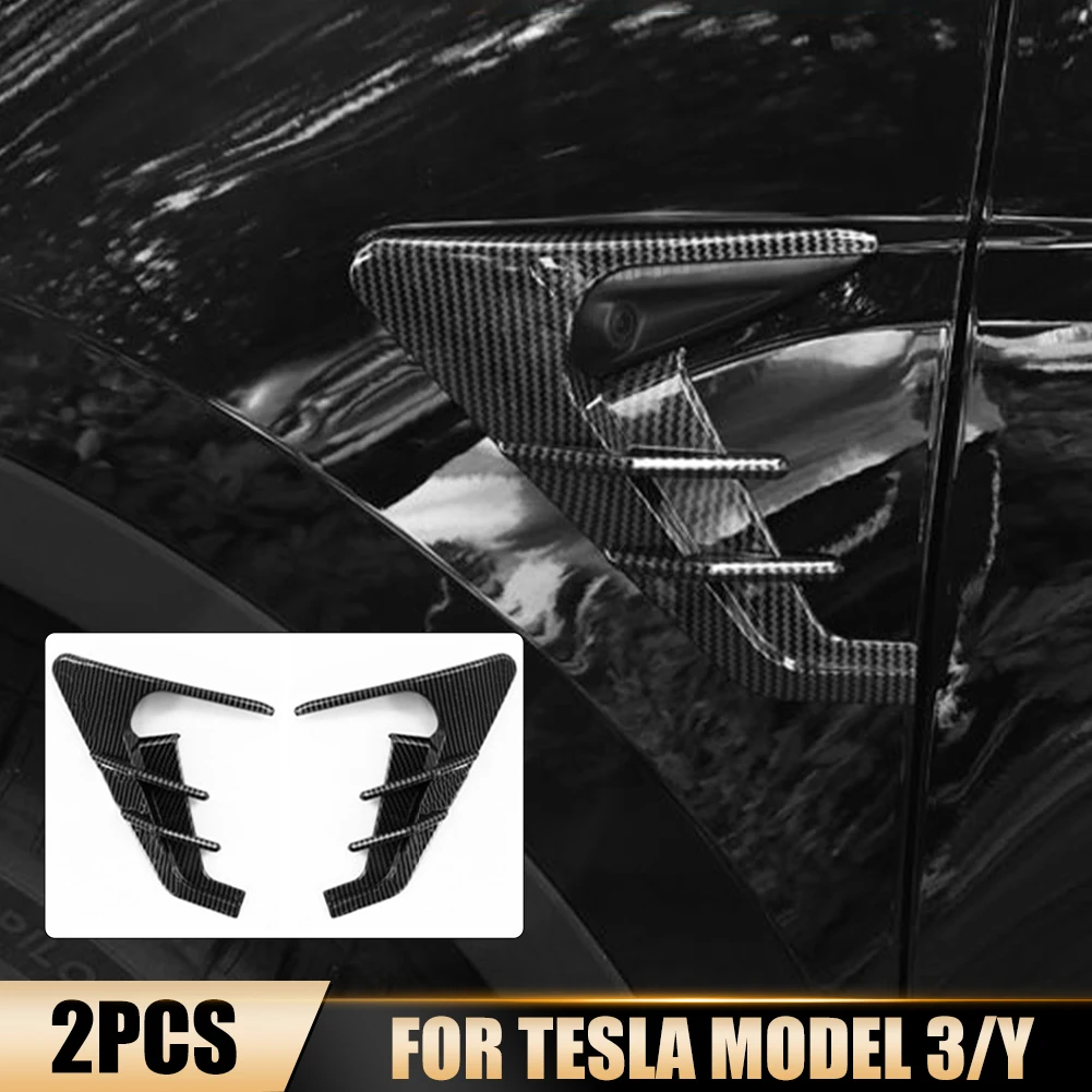 

Car Side Fender Vent Cover Fender Decoration Side Wing Air Vent Hood Intake Fender Cover Trim Car Styling For Tesla Model 3 Y