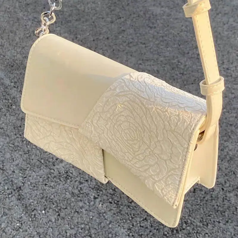 

MBTI Luxury Chain Pleated Shoulder Underarm Bag 2022 Summer Autumn Fashion Stitching Embossed Commuter Crossbody Bag for Women
