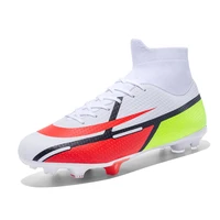 new professional high top soccer shoes for men anti slip fgtf grass training football boots kids outdoor sports soccer sneakers