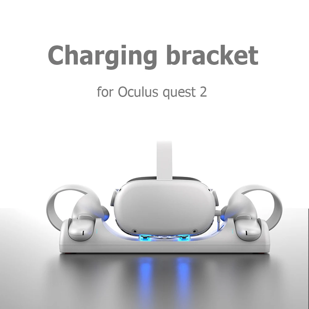 

VR Headset Charger Dock Holder Station for Quest 2 Accessories VR Handle Storage Bracket Stand Fast Charging Base White