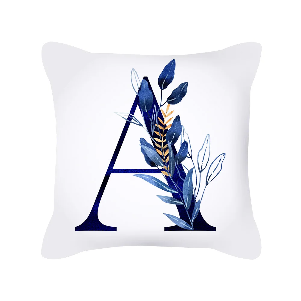 Наволочки с синим алфавитом принтом в виде Твика белая искусственная наволочка