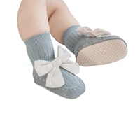 new born baby socks with rubber soles infant baby girls bows shoes spring autumn baby floor socks anti slip soft sole sock