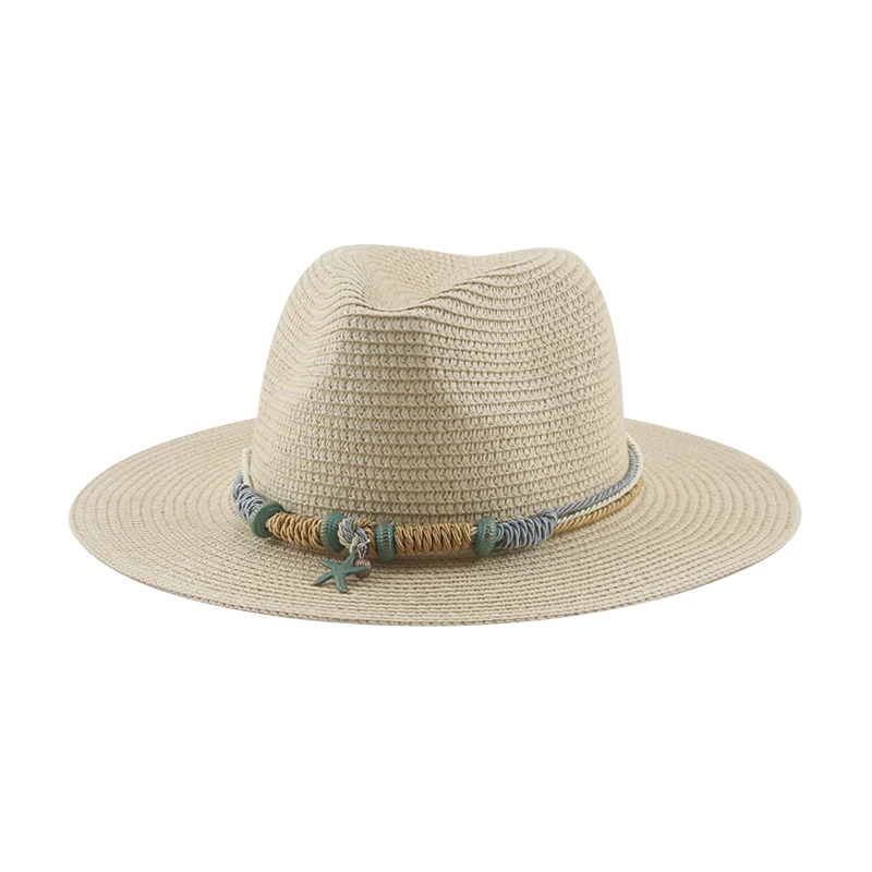 

Панама женская Соломенная, однотонная пляжная шапка от солнца, чёрная/белая, цвета хаки, летняя