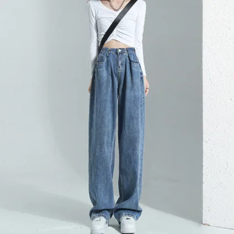 Vintage Baggy Y2k High Waist Jeans Woman Streetwear Korean Women's Jeans Denim Clothing Women Pants Straight Leg Jeans Fashion