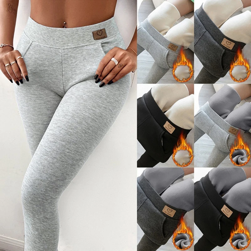 

2022 Winter Women Pants Warm Fleece Thickening Leggings High Waist Leggings Women Solid Comfortable Keep Warm Stretchy Leggin