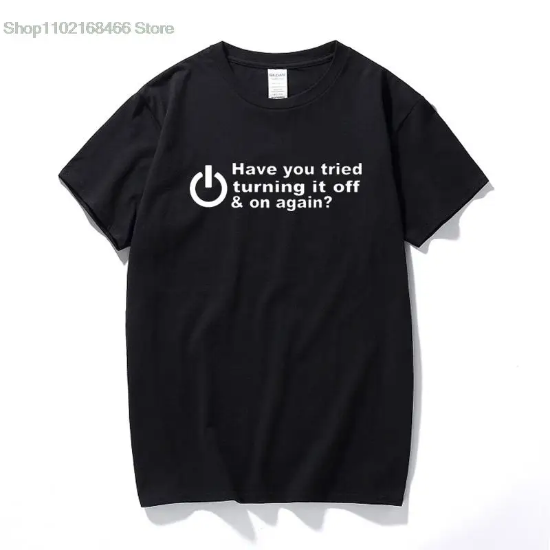 

RAEEK HAVE YOU TRIED TURNING IT OFF AND ON AGAIN FUNNY PRINTED MENS T SHIRT GEEK NERD