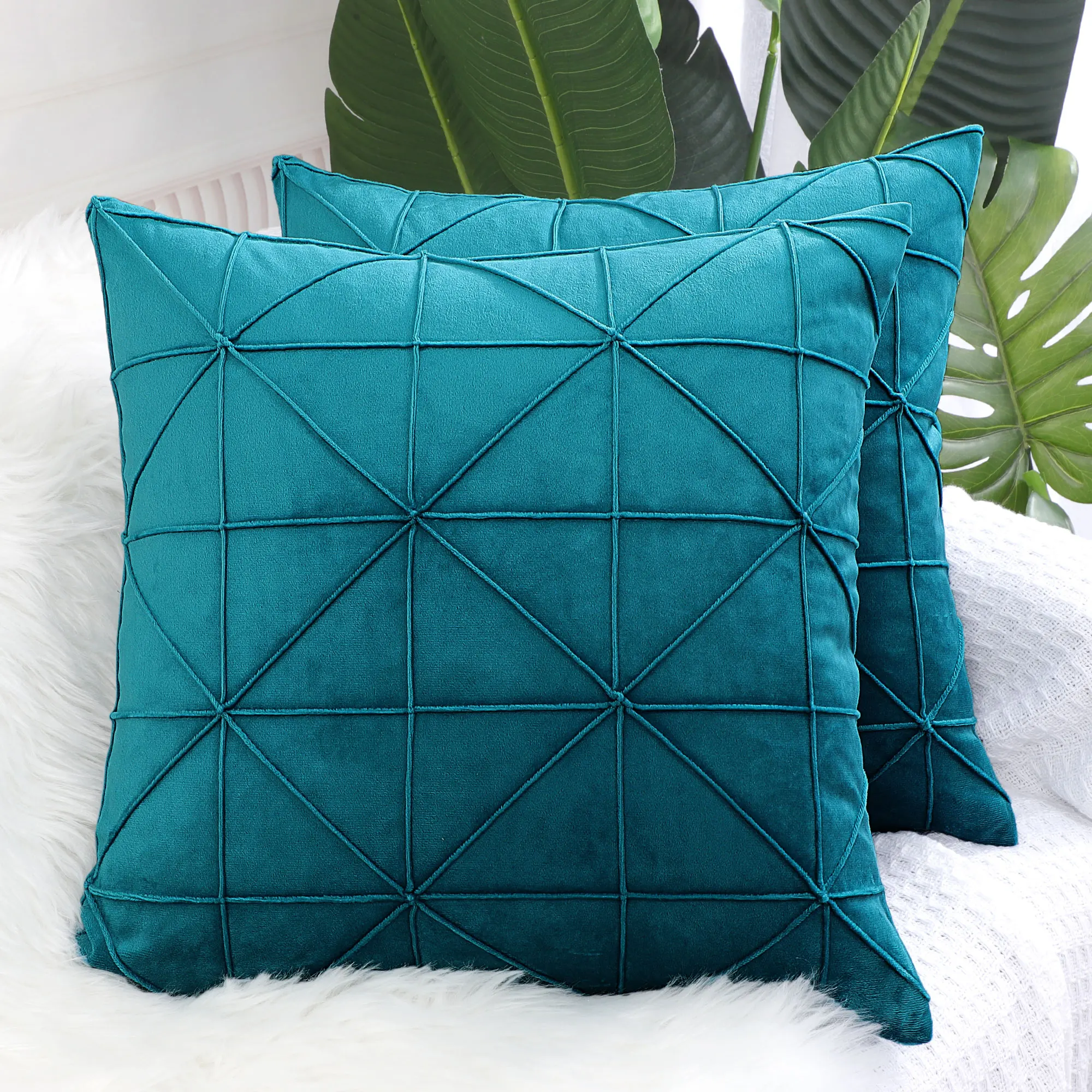 

2 шт., бархатные наволочки для подушки, 18x18 дюймов
